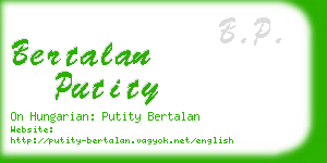 bertalan putity business card